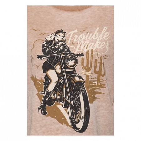 LONGSLEEVE DAMSKI QUEEN KEROSIN TROUBLE MAKER MIDBROWN