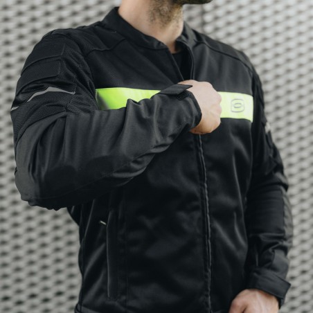 KURTKA TEKSTYLNA OZONE DART BLACK/FLUO YELLOW