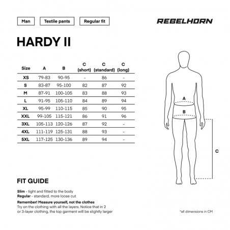 SPODNIE TEKSTYLNE REBELHORN HARDY II BLACK