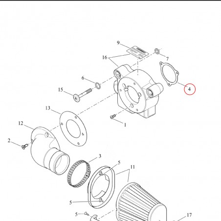 Uszczelka podstawy filtra powietrza James Gaskets Foamet® Harley-Davidson 110" CVO 29241-08 schemat