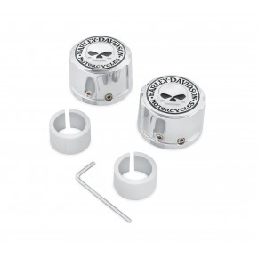 Osłony nakrętek osi przedniego koła Harley-Davidson Willie G Skull OEM 43163-08A